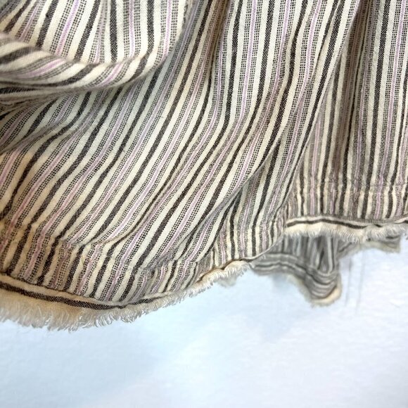 Urban Outfitters Midi Dress Stripe Prairie Linen Cottagecore Small - Picture 8 of 13